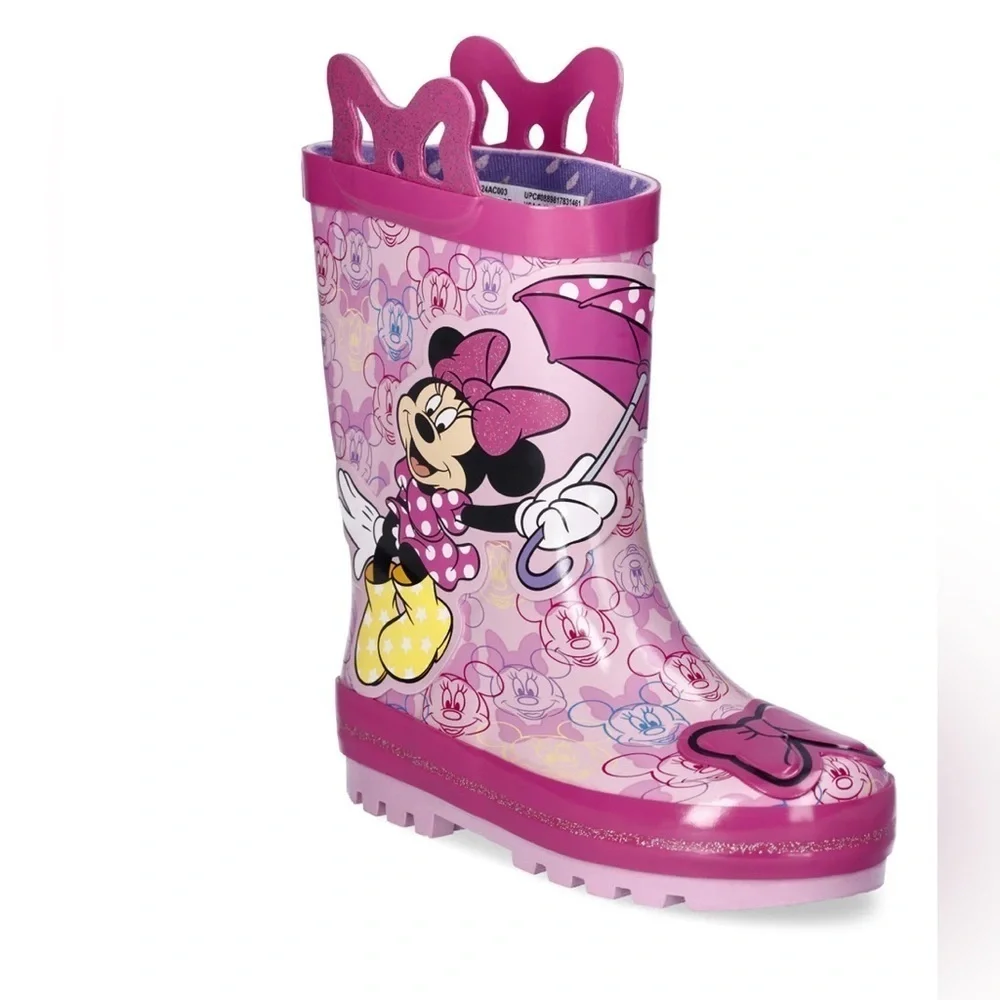 Minnie Mouse Toddler Girls Rain Boots, Sizes 5/6 NEW